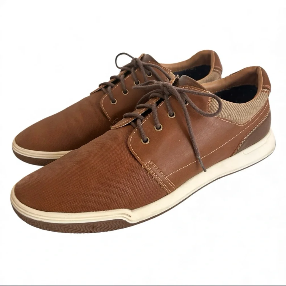Rye Thorelle Men's Textured Oxford Leather Sneakers Brown Tan Size 11.5